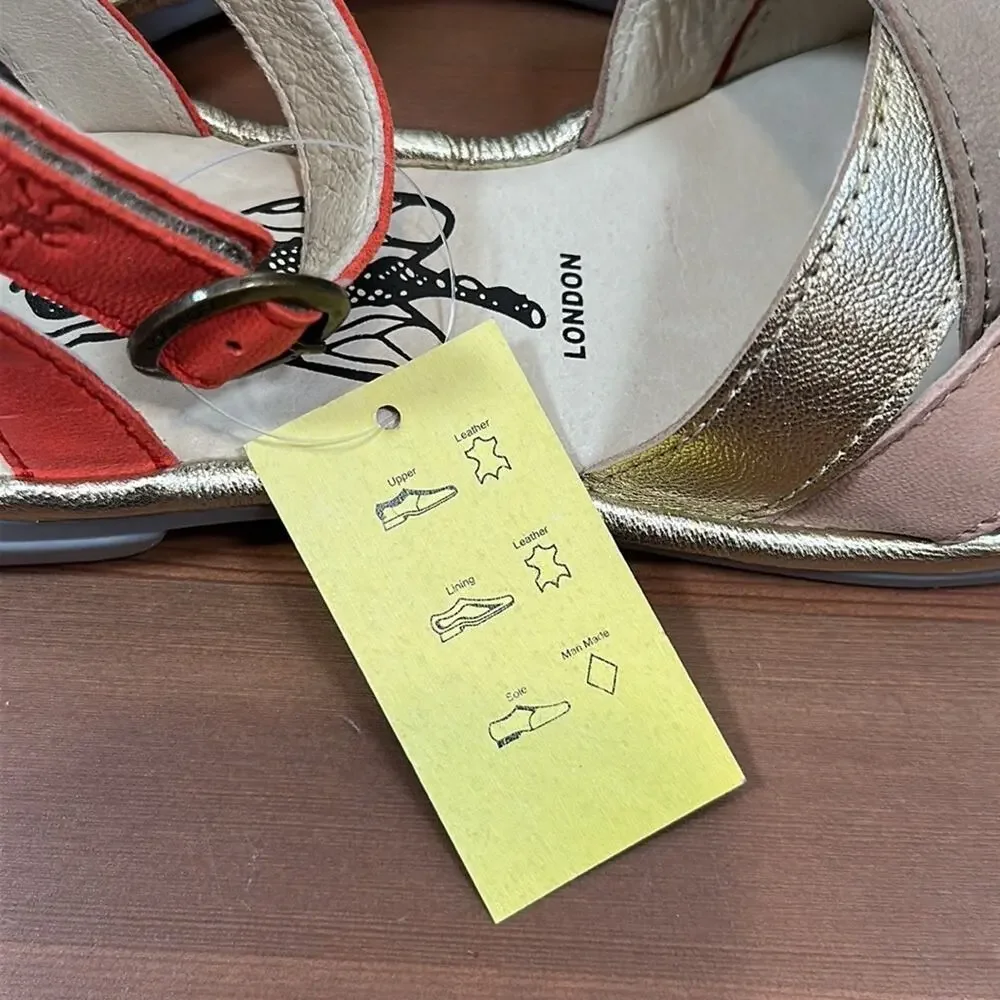 FLY London Cune Leather Multi-Strap Sandals Size 35‎